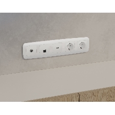 Комплект механизма компьютерной розетки RJ-45 экранированной с автоматической защитной шторкой OMEGA Белый глянец QUANT (OP1120, VM185) MO112005