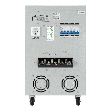 Стабилизатор напряжения ExeGate Expert Turbo AST-30000 (30000ВА, вход 45-280В, цветной дисплей, выход 220В±10%, КПД 98%, 5 уровней защиты, задержка, усиленный метал. корпус, 1*Schuko+клем.колодка, bypass, RTL)