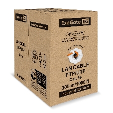 Кабель ExeGate UTP4-C5e-CU-S24-IN-LSZH-OR-305-FLUKE UTP 4 пары кат.5e медь, 0.52мм (24AWG), FLUKE® test pass, LSZH, 305м, оранжевый