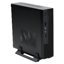 Компьютерный корпус Slim Case Powerman ME100S-BK front fan 4cm, 120W adapter, Mini ITX, VESA