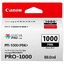 Картридж струйный Canon PFI-1000 PBK для IJ SFP PRO-1000 WFG. Фото черный. 80 мл.