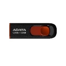 Флешка USB ADATA С008 (AC008-32G-RKD), 32Gb, USB 2.0, R/W 15/5, черный/красный