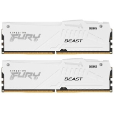 Оперативная память Kingston Fury Beast RGb, DDR5, 32Gb (1x32 Gb), 6000 MHz, CL30, радиатор, RGb, белый