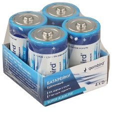 Батарейки щелочные/алкалиновые Gembird GB-LR20-2F, тип D(LR20), 2шт, пленка