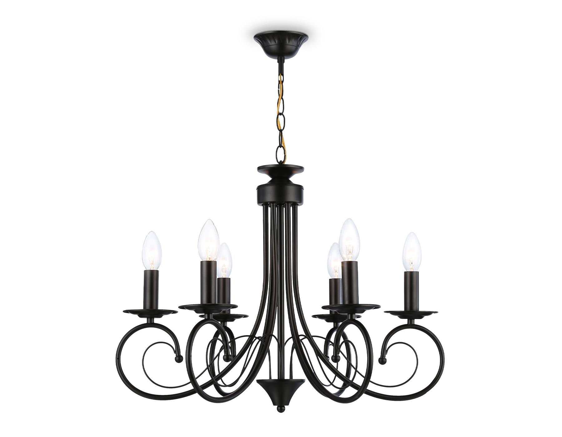 Светильник Ambrella light TR9612/6 BK черный E14/6 max 40W D560*650