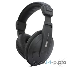 Проводные наушники Ritmix RH-524 черный, накладные, Jack 3.5 мм, складная конструкция