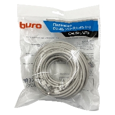Патч-корд Buro UTP cat.5e 15м серый RJ-45 (m)-RJ-45 (m)