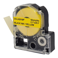 Картридж ленточный Cactus CS-LK5YBP черный, 18мм, 9м для Epson LW400/LW700/LW600P/LW1000P/K400/Z700/Z900