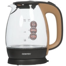 Электрочайник Centek CT-0056 кофейно-бежевый, 1.7 л, 2200 Вт, скрытый нагревательный элемент