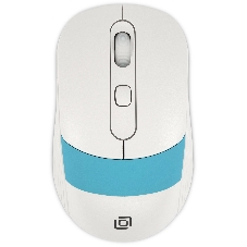 Мышь беспроводная Oklick 310MW белый/синий, 3200 dpi, радиоканал, USB, кнопки - 4