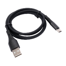 Кабель USB2.0 Cablexpert CC-USB2S-AMCM-1M-BK AM/Type-C, 3А, 18Вт, QC3.0, силиконовый, медь, 1м, черный, пакет