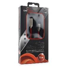 Кабель USB2.0 Cablexpert CC-P-mUSB02R-1M, AM/microB, серия Platinum, длина 1м, красный, блистер