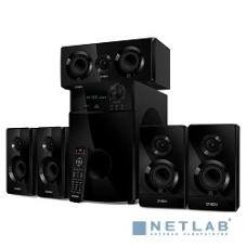Аудиоколонки SVEN HT-210, черный, акустическая система 5.1, мощность (RMS):50Вт+5x15Вт, Bluetooth, Optical, Coaxial, FM-тюнер, USB/SD, дисплей, ПДУ