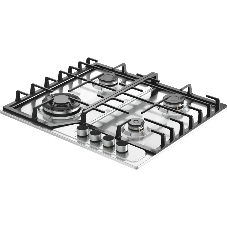 Варочная панель Kuppersberg FS 66 X газ, High-Tech, 58 см, автоматический электроподжиг, газ-контроль, форсунки под сжиженый газ, SABAF конфорки, чугунные решетки, цвет нержавеющая сталь, цвет фурнитуры черный