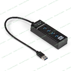 USB-концентратор 4-в-1 ExeGate DUB-331T (кабель-адаптер USB3.0 --> 3xUSB2.0, 1xUSB3.0, Plug&Play, черный)