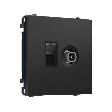 Комплект механизма розетки компьютерной + TV оконечной SIGMA Черный матовый RJ-45 (8P8C) CAT6/50-870MHz 1dB с/ш QUANT PRO (SP8125, PR195)