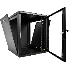 Шкаф коммутационный ЦМО (ШРН-М-15.500-9005) настенный 15U 600x520 мм пер. дв. стекл. 130 кг черный 456 мм 24.66 кг 180 град. 745 мм