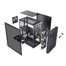 Компьютерный корпус Accord 3407 черный без БП ATX 2xUSB 2.0 2xUSB 3.0 audio bott PSU