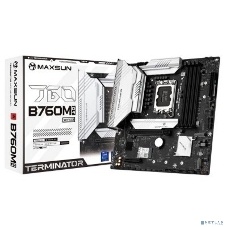 Материнская плата Maxsun MS-Terminator B760M D4 WIFI6E V2 (Socket 1700, mATX, 4*DDR4(128b), DP/HDMI, 4*SATA3, 3*M.2, 1xPCI-E x16 /1xPCI-E x4, 6*USB 2.0, 2*USB 3.2 GEN2, LAN 1*2.5G,  Bluetooth,  Wi-Fi 802.11ax, RTL)
