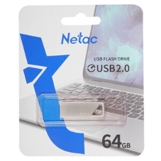 Флешка USB Netac U326 (NT03U326N-064G-20PN), 64Gb, USB 2.0, R/W 50/15, серебристый