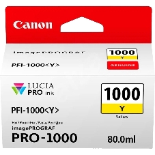Картридж струйный Canon PFI-1000 Y желтый (80 мл.) для Canon IJ SFP PRO-1000 WFG
