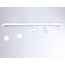 Потолочный светодиодный светильник Ambrella light FL66201/1+5 WH белый 67W 3000K-6400K+G9/2 1000*100*400 (ПДУ ИК)