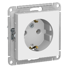 Механизм розетки 1-м СП AtlasDesign с заземл. 16А белый, SchE ATN000143
