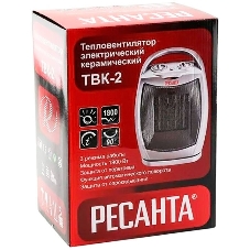 Тепловентилятор Ресанта ТВК-2, серебристый, 900/1800 Вт, 18 м2, термостат, поворот корпуса 67/2/4