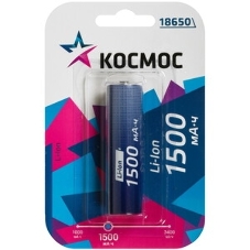 Аккумулятор Космос Li-ion 18650 1500 мАч без защиты (блист.1шт)