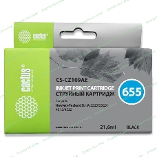 Картридж струйный Cactus CS-CZ109AE №655 черный (21,6 мл) для HP DJ IA 3525/5525/4515/4525