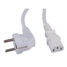 Кабель питания Cablexpert Schuko-C13, 3x1.0мм2, 10A, с заземлением, медь, 2м, белый, пакет