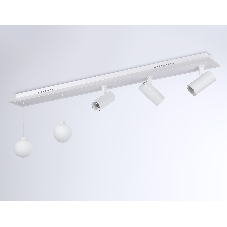 Потолочный светодиодный светильник Ambrella light FL66201/1+5 WH белый 67W 3000K-6400K+G9/2 1000*100*400 (ПДУ ИК)