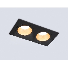 Встраиваемый точечный светильник Ambrella light TN102833/2 BK/GD черный/золото GU5.3/2 178*93*50