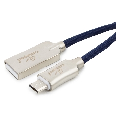 Кабель USB2.0 Cablexpert CC-P-mUSB02Bl-1.8M, AM/microB, серия Platinum, длина 1.8м, синий, блистер