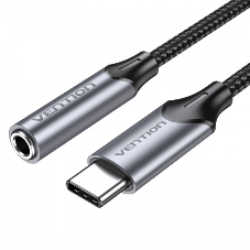 Переходник Vention USB-C M/Jack 3.5 мм F DAC - 0,1м Серый