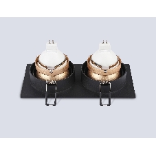 Встраиваемый точечный светильник Ambrella light TN102833/2 BK/GD черный/золото GU5.3/2 178*93*50