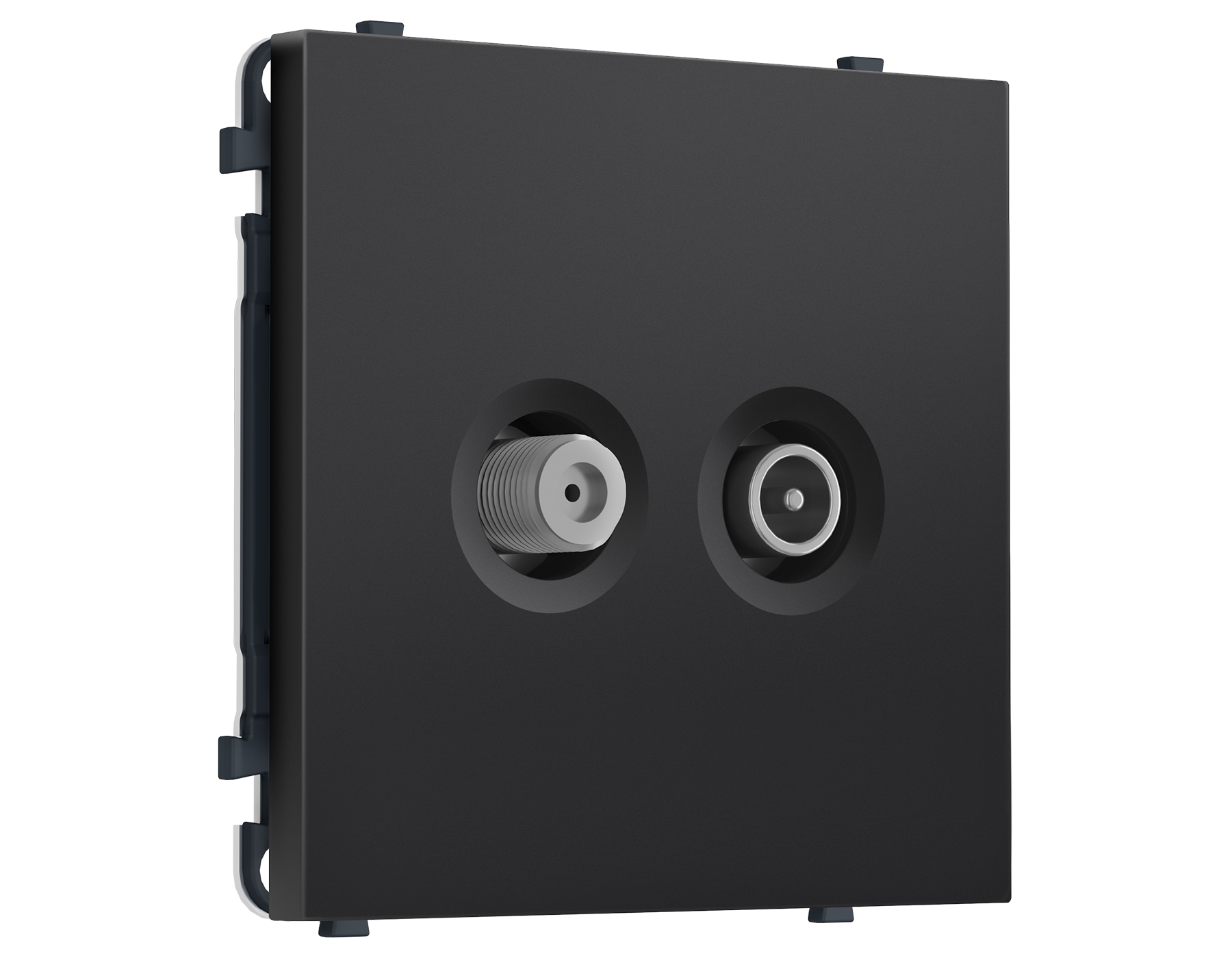 Комплект механизма розетки TV оконечной + SAT SIGMA Черный матовый 5-862MHz 3.5dB/950-2150MHz 3.8dB QUANT PRO (SP8133, PR217)