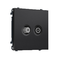 Комплект механизма розетки TV оконечной + SAT SIGMA Черный матовый 5-862MHz 3.5dB/950-2150MHz 3.8dB QUANT PRO (SP8133, PR217)