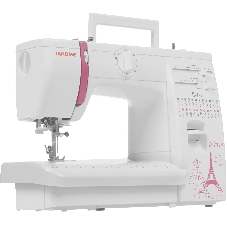 Швейная машина Janome Q-23P белый/рисунок, электромеханическая, вертикальный качающийся, 24 операции, автоматическая петля