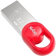 Флешка USB Netac UM2 (NT03UM2N-064G-32RE), 64Gb, USB 3.0, R/W 130/50, серебристый/красный