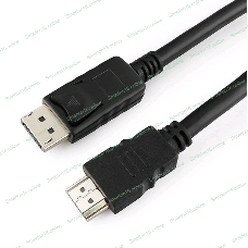 Кабель Cablexpert DisplayPort->HDMI, 7.5м, 20M/19M, черный, экран, пакет 