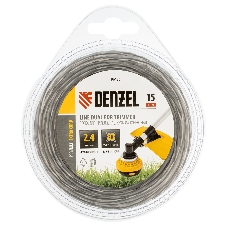 Леска для триммеров Denzel двухкомпонентная квадратная витая 2.4ммх15м extra cord