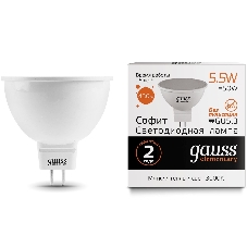 Лампа cветодиодная Gauss LED Elementary 13516MR16 GU5.3 5.5W 2700К1/10/100