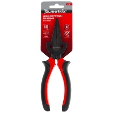 Длинногубцы Matrix 17160 черный Nickel, 180 мм, прямые, двухкомпонентные рукоятки
