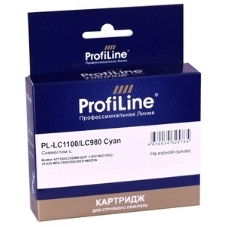 Картридж струйный ProfiLine ProfiLine для принтеров Brother PL-LC1100/LC980C DCP -145C/165C/195С/375CW MFC-250C/290C/DCP-6690CW Cyan водн