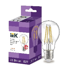Лампа LED A60 Iek LLF-A60-11-230-30-E27-CL шар прозр. 11Вт 230В 3000К E27 серия 360°