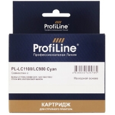 Картридж струйный ProfiLine ProfiLine для принтеров Brother PL-LC1100/LC980C DCP -145C/165C/195С/375CW MFC-250C/290C/DCP-6690CW Cyan водн