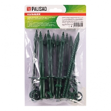 Колышек Palisad 20 см с установ. кольцом для креп. укрыв. мат. и пленки 10шт/уп, зеленый