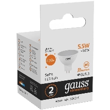 Лампа cветодиодная Gauss LED Elementary 13516MR16 GU5.3 5.5W 2700К1/10/100