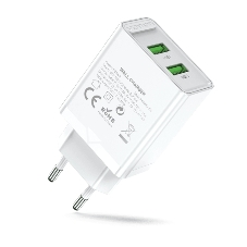 Сетевое зарядное устройство Vention на 2 порта USB (A+A) QC 3.0 белый